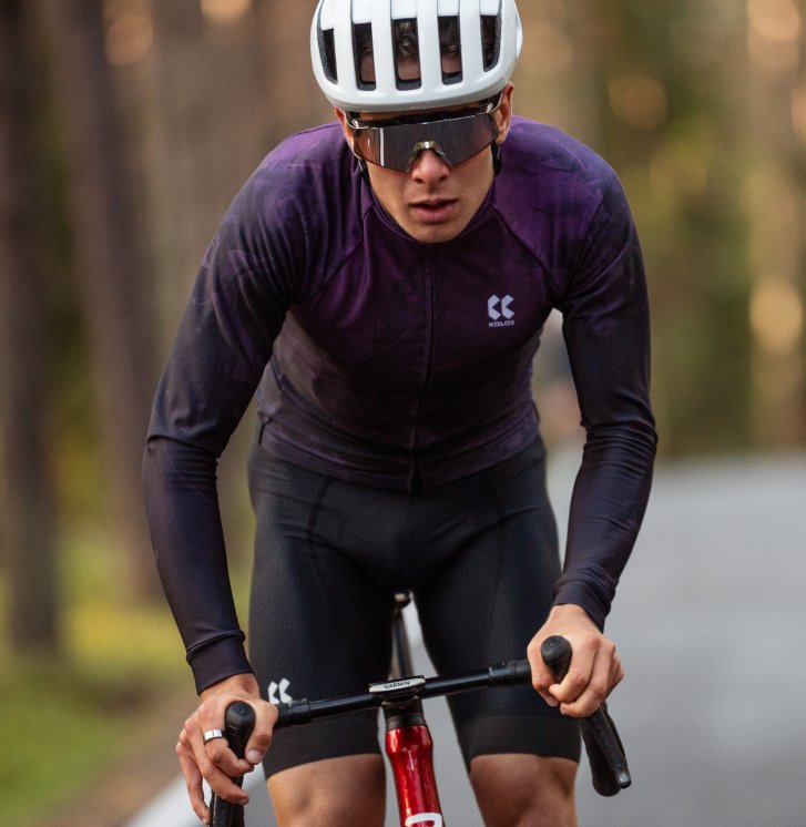 Men’s cycling long sleeve jersey | MOTION Z6 Plum Purple
